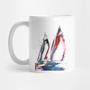 Yacht racing sport art #yachting Mug